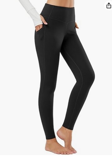 BALEAF Women's Fleece Lined Leggings Thermal Warm Winter Tights High Waisted Yoga Pants Cold Weather with Pockets